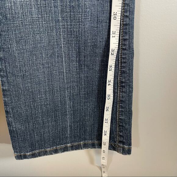 Lee Y2K Mid-rise Bootcut 8 Medium Wash Jeans Denim Patch Back pockets Retro - Picture 8 of 9